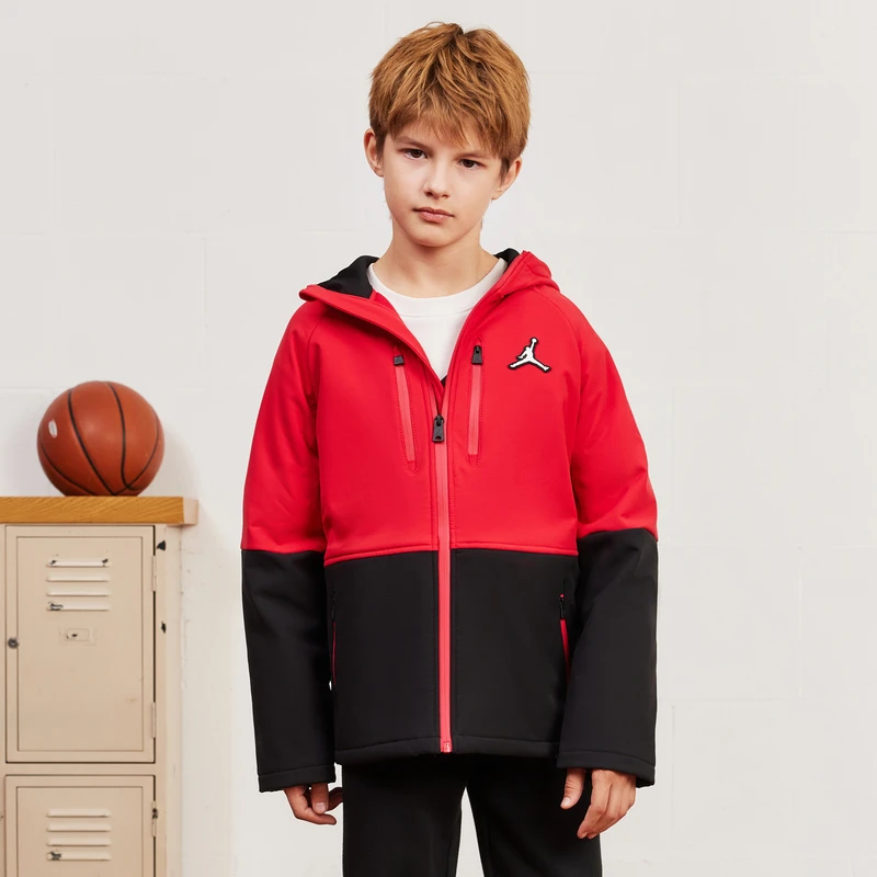 【官方旗舰】AIR JORDAN童装夹克秋季男童摇粒绒冲锋衣外套D128
