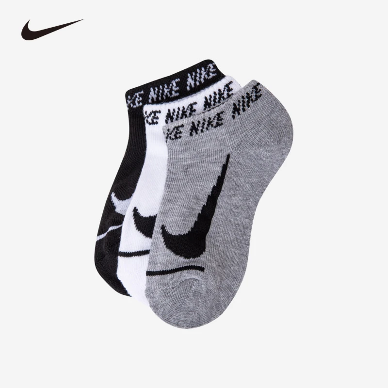 【官方旗舰】耐克儿童舒适透气男女童运动袜短袜3双装NHN-3N0665