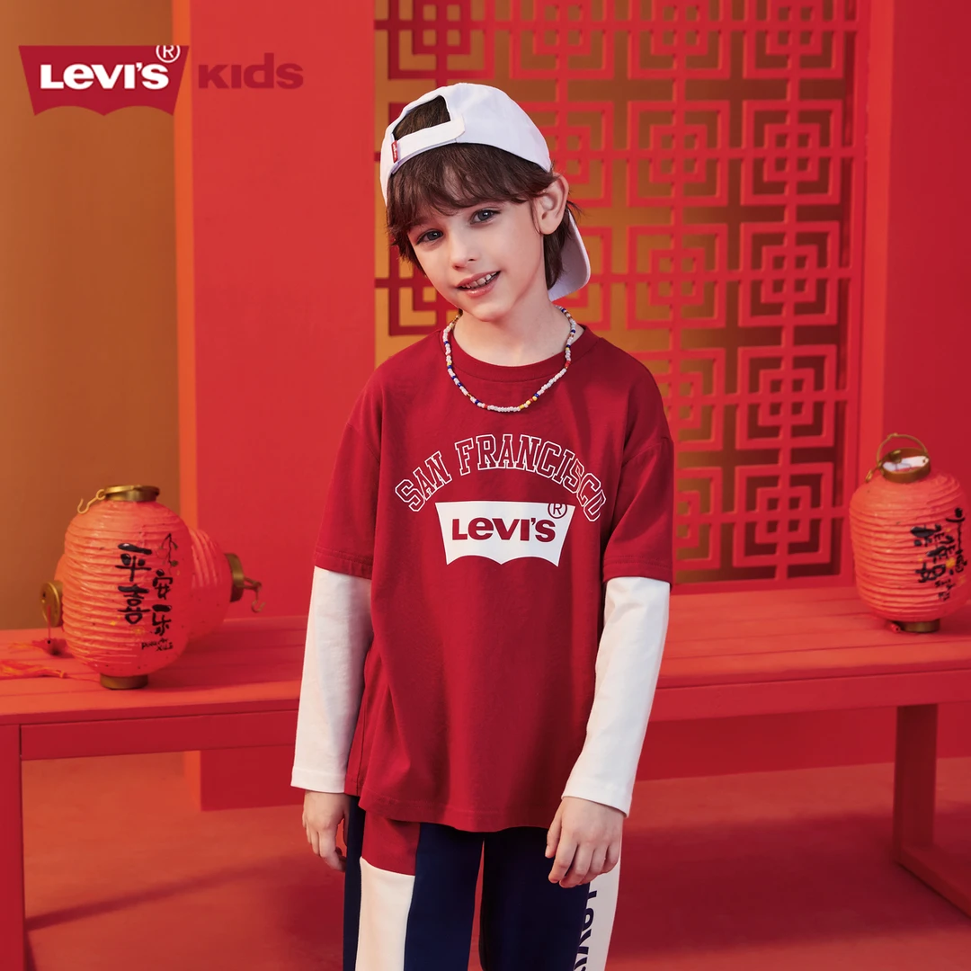 【官方旗舰】Levi's李维斯童装男女童时尚百搭长袖T恤LVN-FF-K771