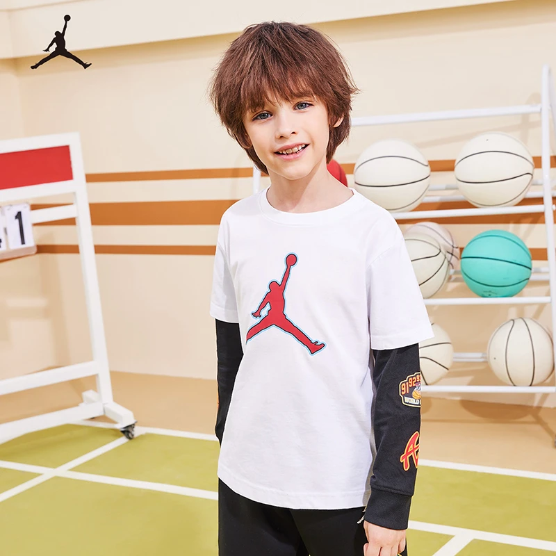 【万达专属】AIR JORDAN春秋休闲运动童装假两件长袖儿童长袖C718