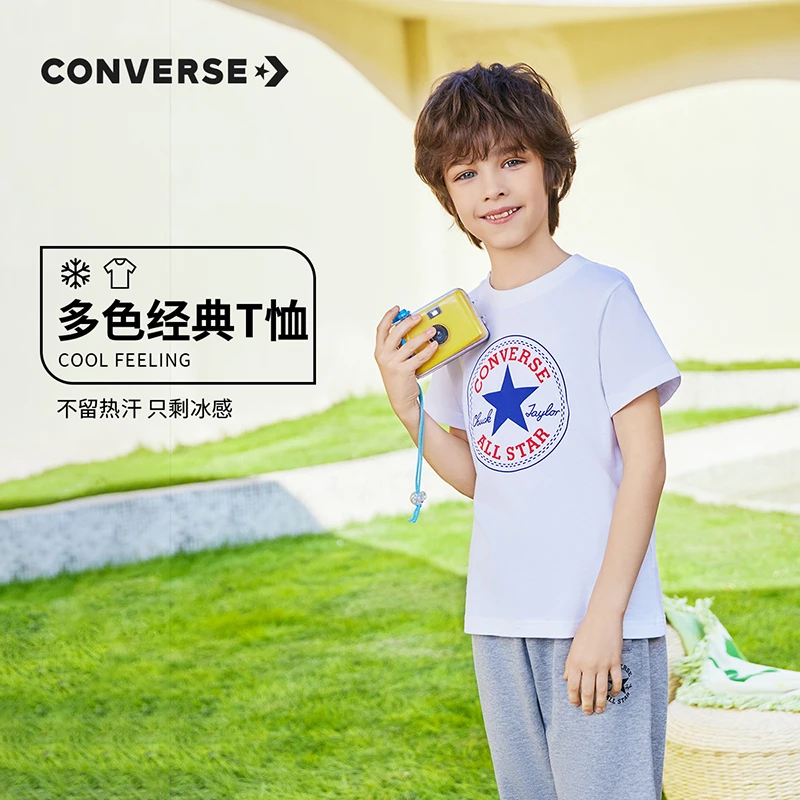 【官方旗舰】Converse匡威夏季休闲运动童装男童袖男女纯棉T恤6500