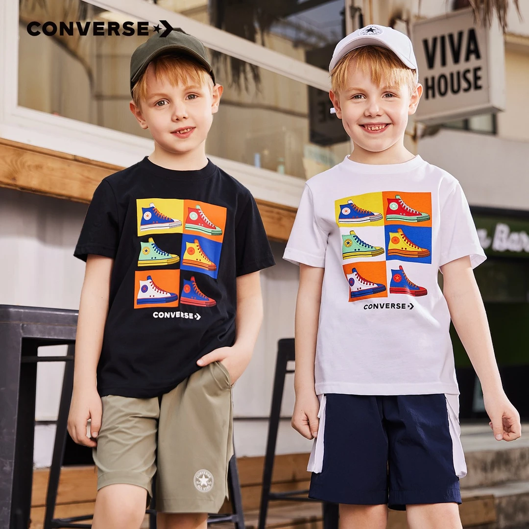【官方旗舰】CONVERSE夏季休闲时尚童装短袖男童短袖T恤D937/D940