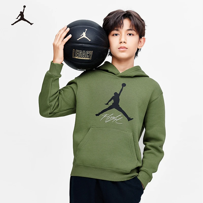【官方旗舰】AIR JORDAN儿童童装冬季套头连帽加绒卫衣JDB-PO-C784