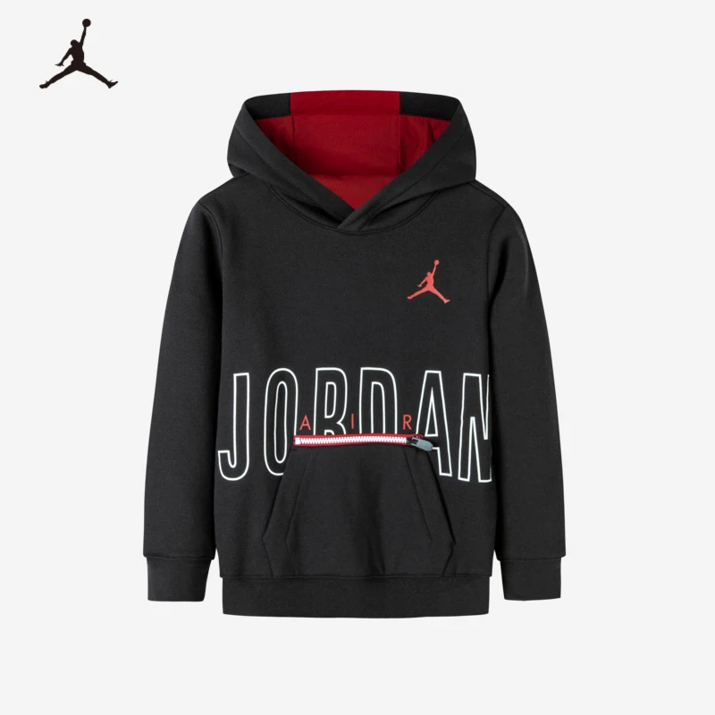【官方旗舰】AirJordan春秋休闲运动男童加绒保暖套头连帽卫衣B029