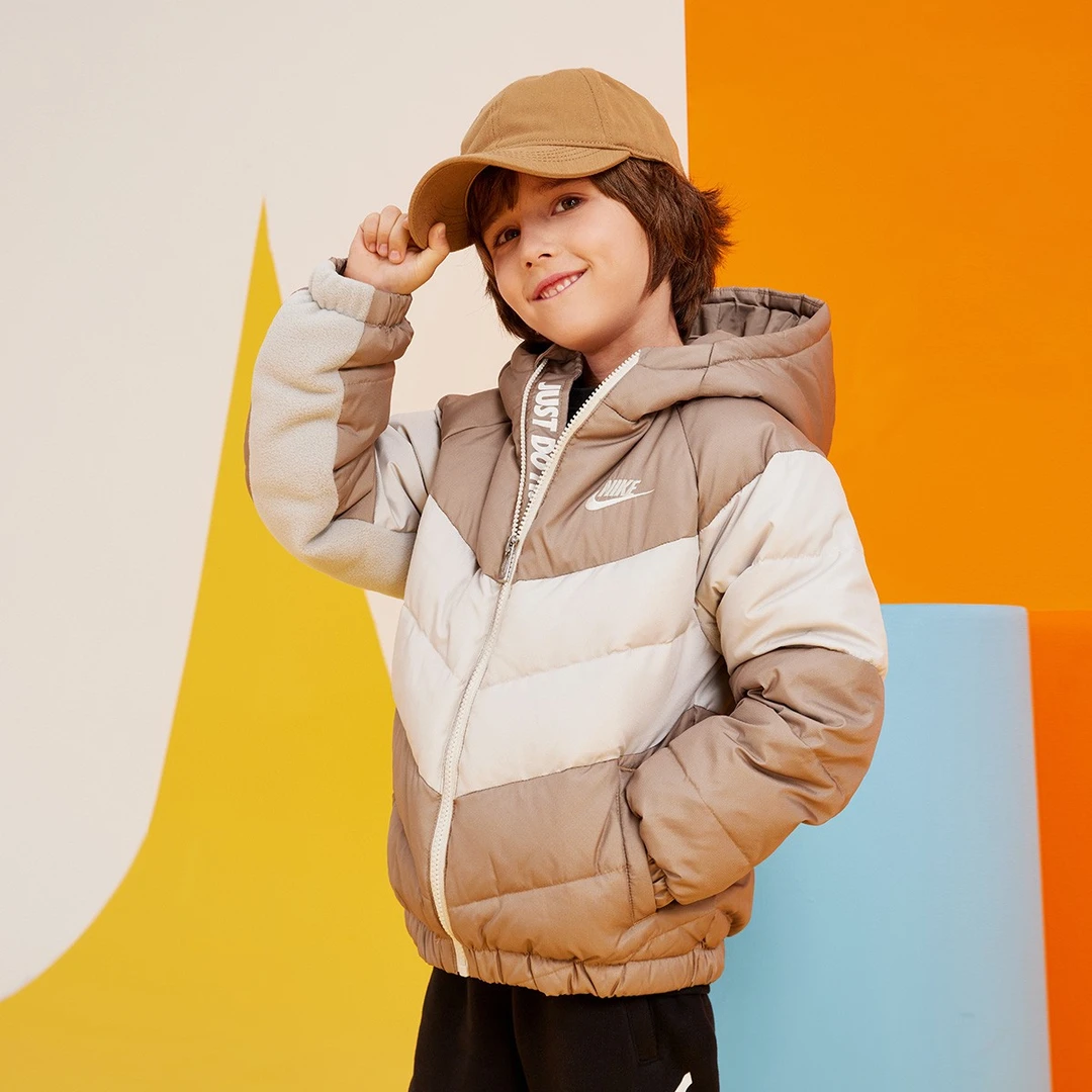 [官方旗舰]Nike 耐克童装男女童短款保暖加厚羽绒服 NKB-HOK082