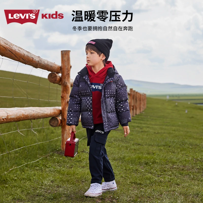 【王杰专属】Levi's李维斯男童休闲保暖中长款羽绒服LVB-HO-J633