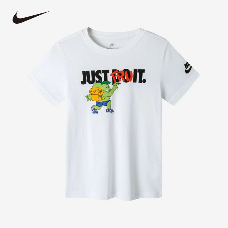 【官方旗舰】Nike耐克夏季休闲运动童装短袖男童印花时尚T恤J666