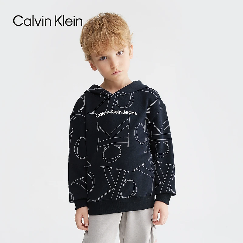 【官方旗舰】CK春秋休闲时尚套头儿童男童连帽卫衣潮流时尚卫衣C005