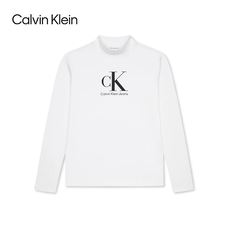 【官方旗舰】CK春季休闲时尚儿童男女童长袖潮流简约表达T恤C001