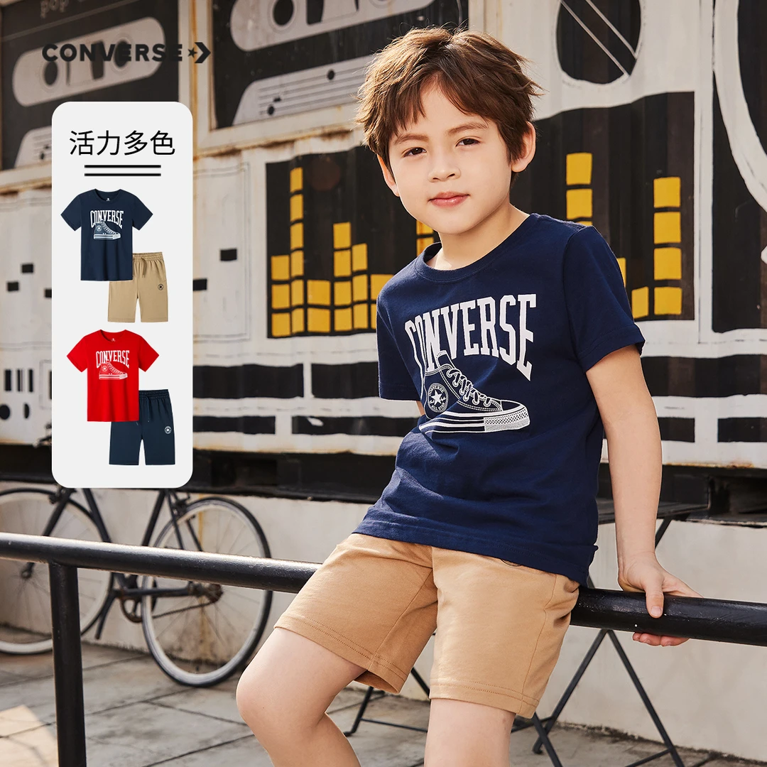 【官方旗舰】Converse匡威夏季男女同款T恤短裤套装CNVN-KS-C614