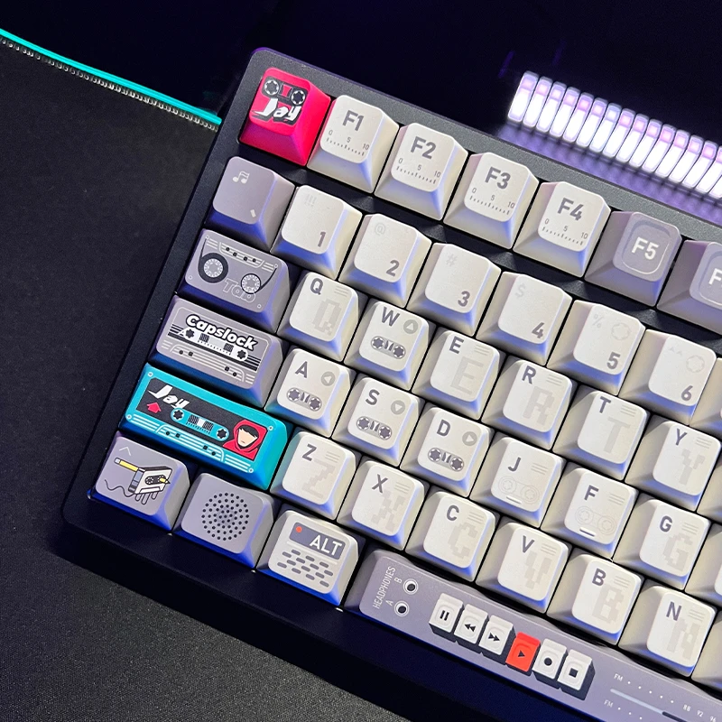 PIWIDESIGN《磁带》复古主题【键帽】PBT热升华原厂通用办公个性台式