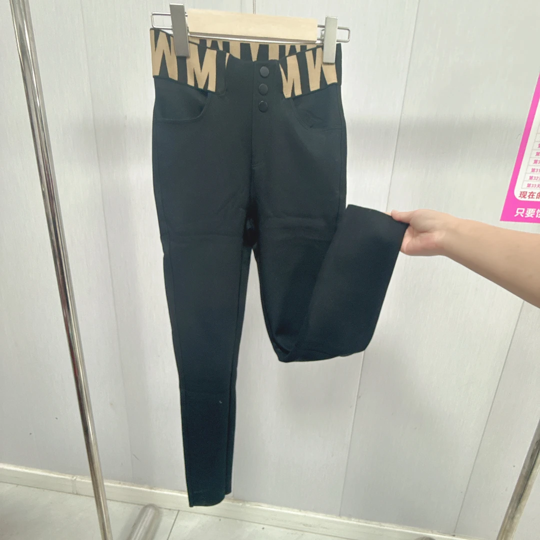 黑色高腰打底裤女秋季新款修身显瘦弹力小脚裤