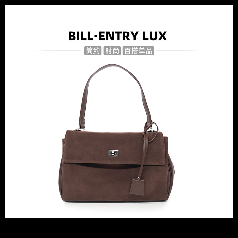 【BILL】秋冬复古磨砂托特包时尚大容量单肩斜挎通勤手拎包B845H