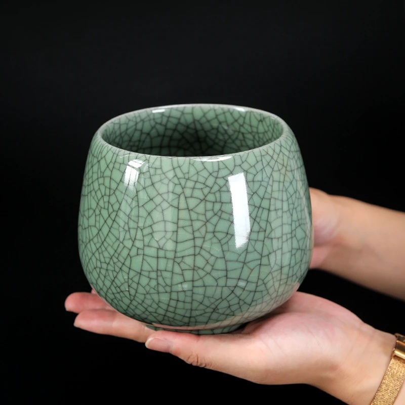 哥窑开片可养茶渣缸水孟建水陶瓷零食干果缸水培容器器皿茶道配件