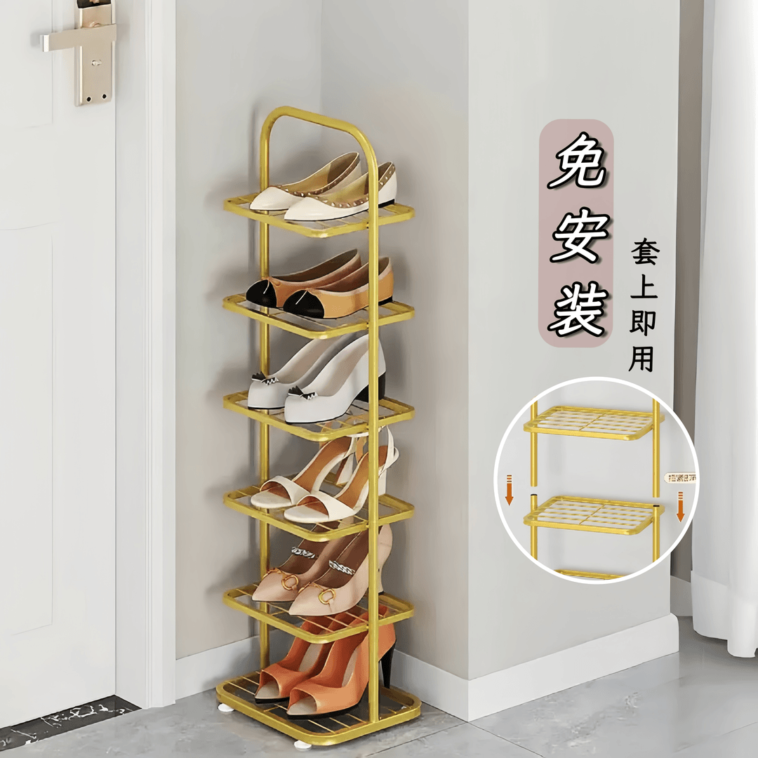 窄鞋架门口专用多层简易小型鞋架子家用铁艺鞋柜收纳省空间鞋柜子