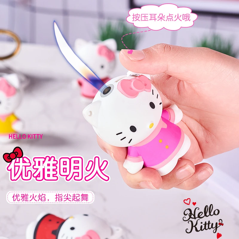 (酷鼠手办打火机)kitty猫可循环充气防风个性ins材质潮玩合集