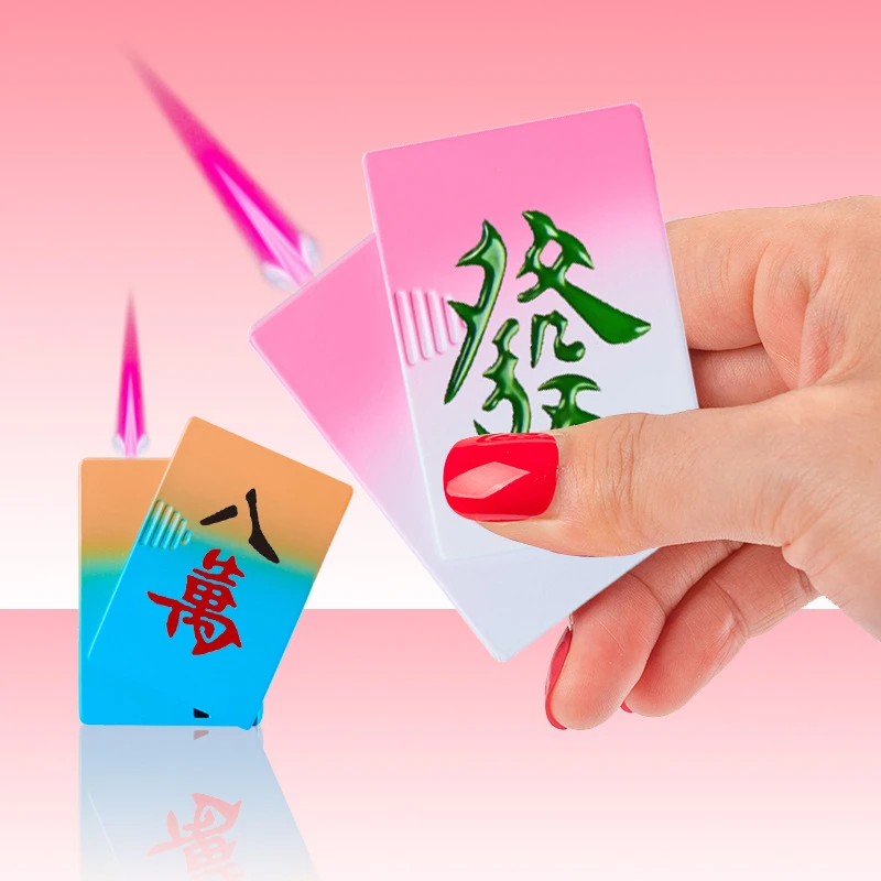 （酷鼠火机）创意渐变麻将打火机打火机粉焰送男友生日礼物