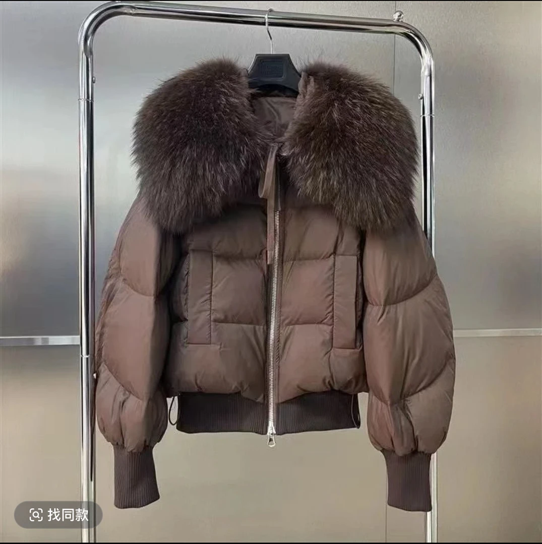 8823秋冬新款棉服女短款小个子大毛领棉衣时尚气质
