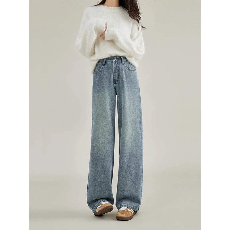 【李李】春季高腰显瘦垂感直筒裤宽松梨形身材裤子23X141