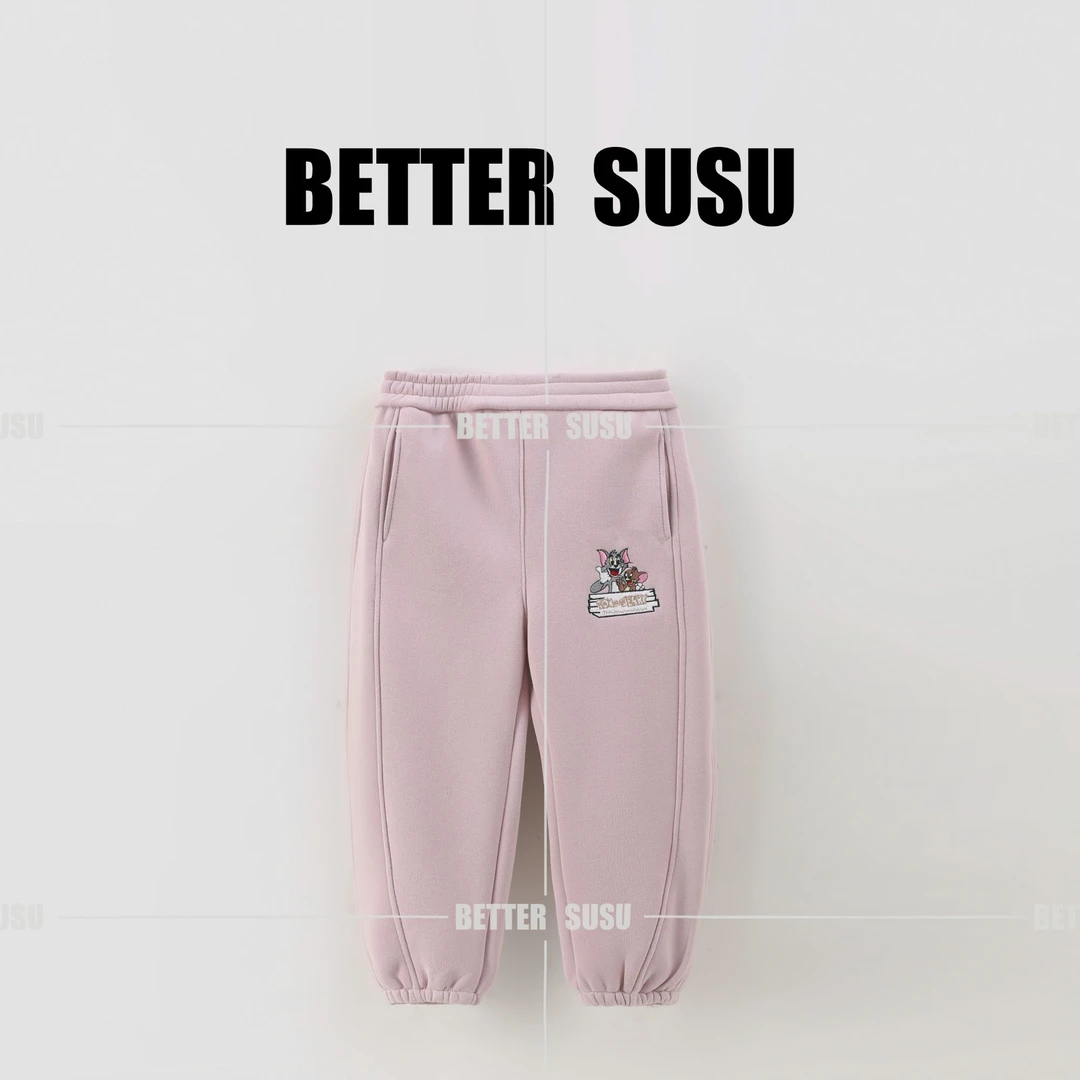 【清仓冬季QD298弯刀】儿童秋冬洋气卡通猫家运动男女时尚百搭卫裤