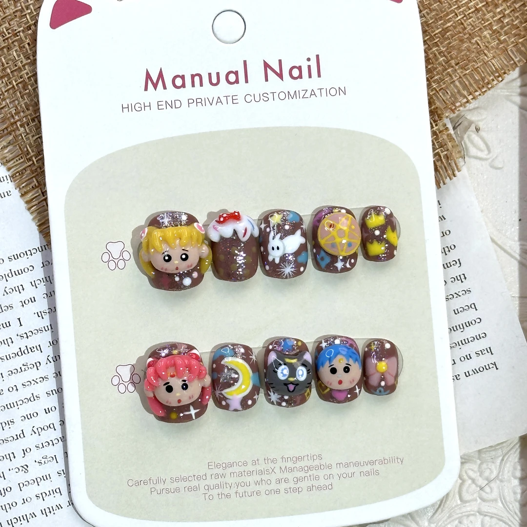 【美少女战士】纯手捏纯手绘穿戴甲高级感可爱穿戴式春夏磨砂