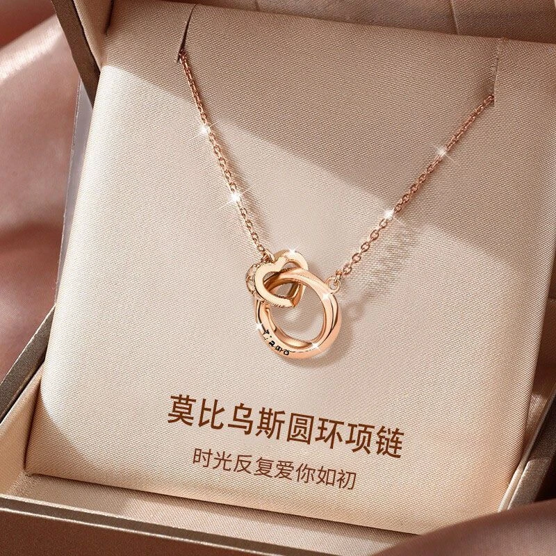 坠链均925银 莫比乌斯纯银项链女轻奢小众锁骨链情人节生日礼物
