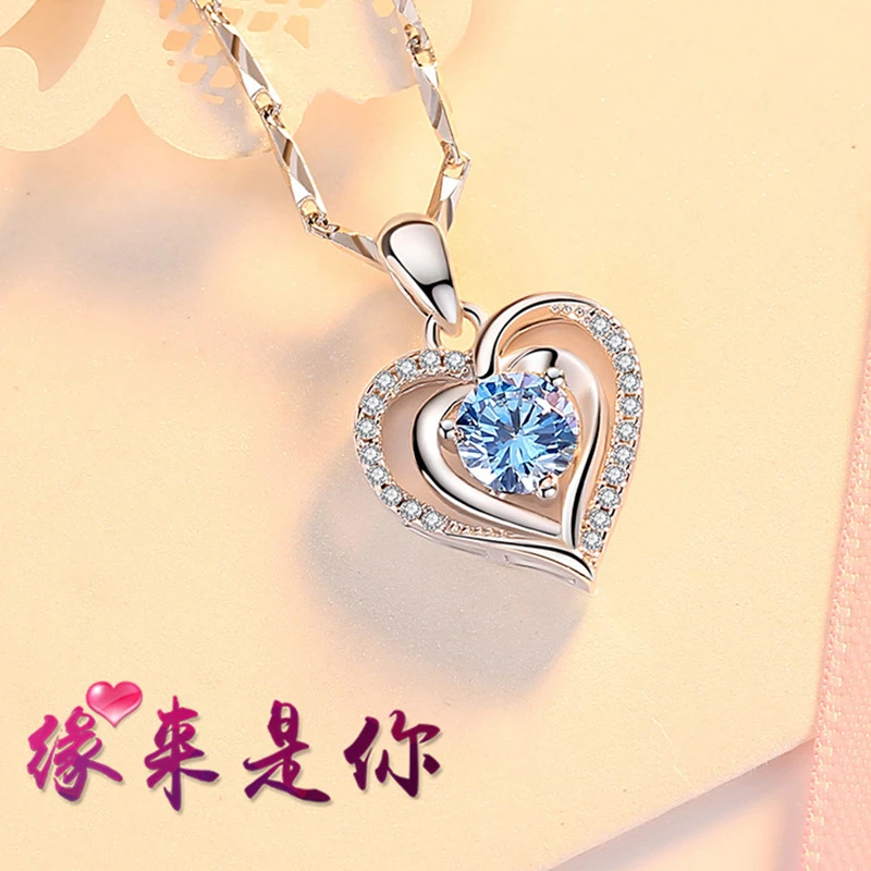 999纯银项链女简约吊坠首饰生日老婆情人节礼物送女友