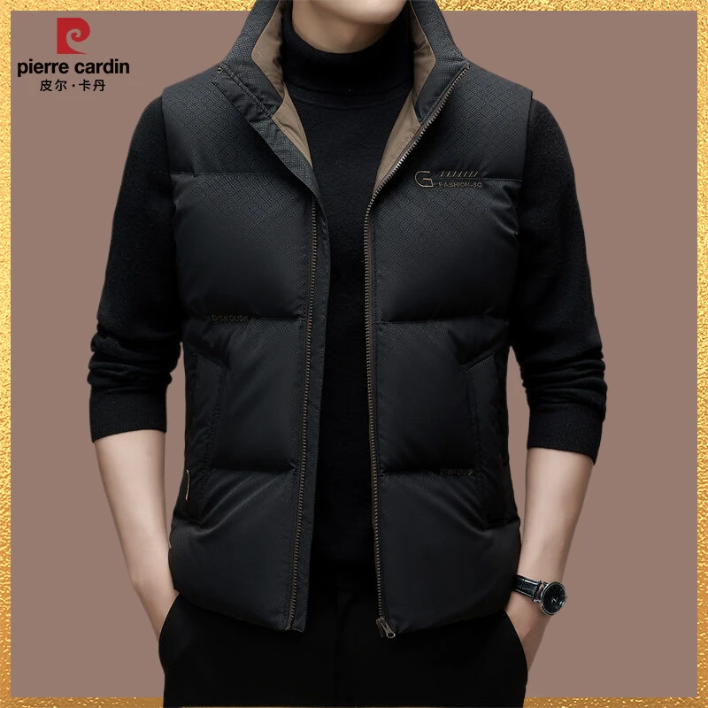 【皮尔卡丹法国大牌】高档男士秋冬季百搭羽绒马甲男装潮流保暖背心