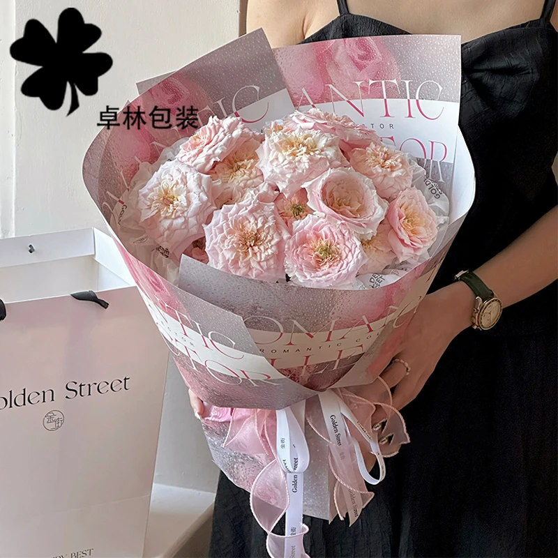 情人节雨后玫瑰系列包装纸玫瑰花束包花牛皮纸花店用品资材