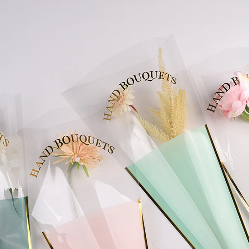【直播】新款浮光跃金双子座多支袋花束包装袋花艺多支套袋