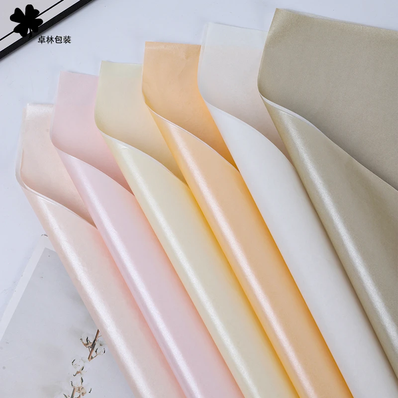 【直播】38克特厚珠光雪梨纸防水内衬纸鲜花花束包花纸花店用品