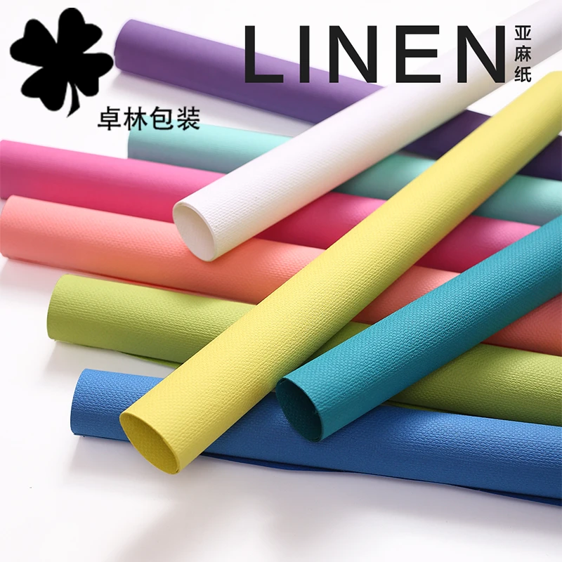 亚麻纸复古高档鲜花包装粗纤维纸手工diy花束包花纸花店用品资材