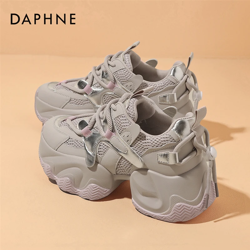 达芙妮厚底老爹鞋女款2024新款秋冬款女鞋增高爆款炸街运动鞋冬季