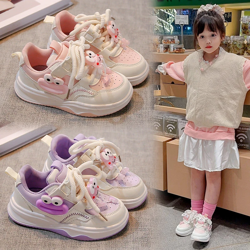儿童板鞋2025秋季新款女孩皮面卡通公主风运动鞋中大童户外休闲鞋