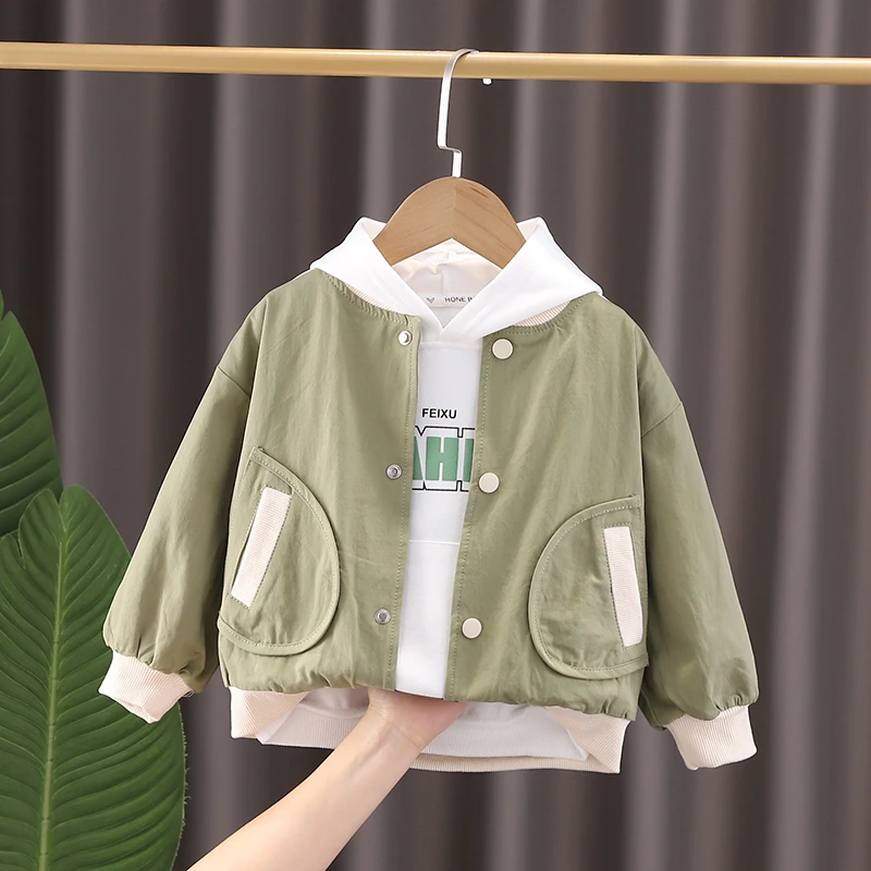 男童春秋装棒球服外套洋气新款小童帅气潮酷男孩秋装双层夹克上衣