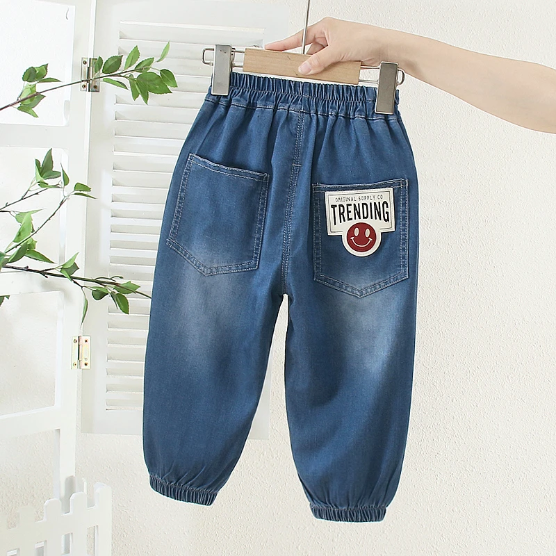 男童夏季天丝牛仔裤潮酷洋气小童九分裤儿童防蚊裤宝宝休闲裤