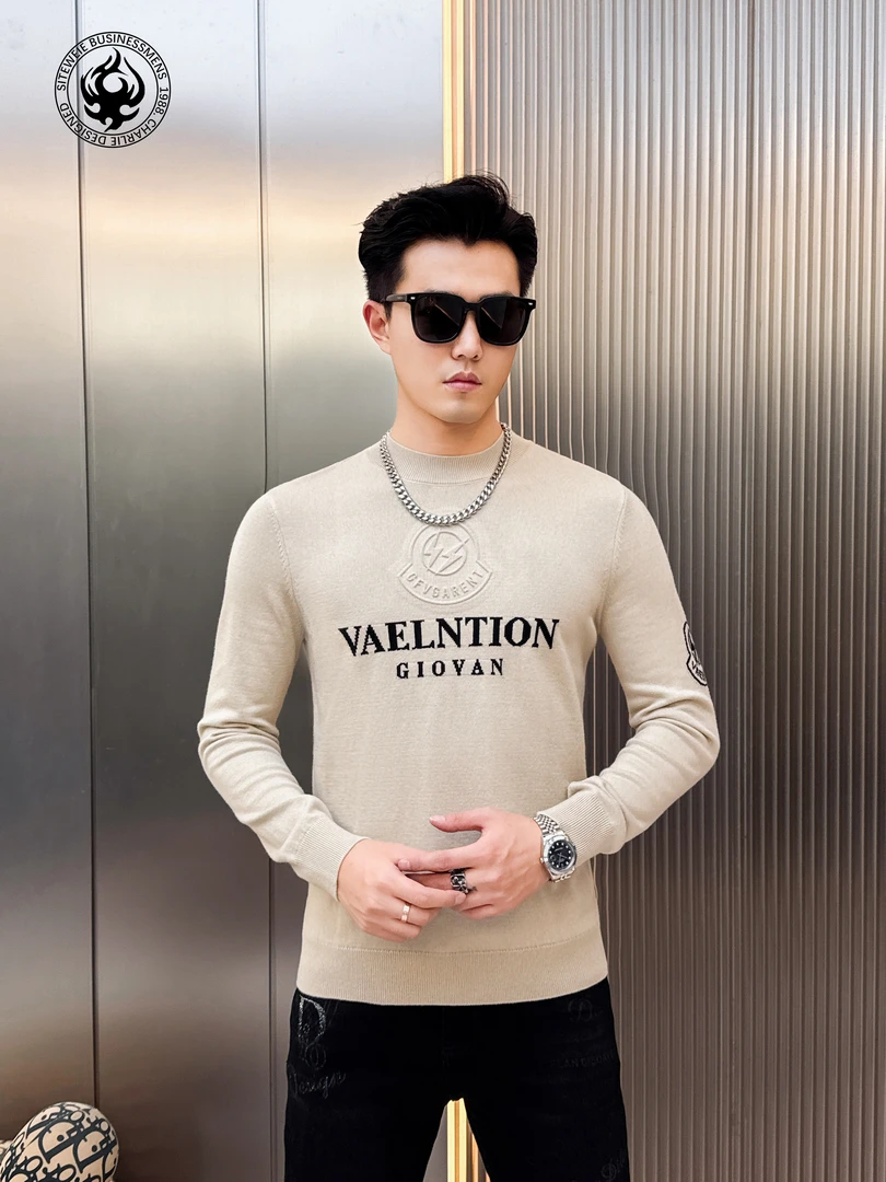 【SITEWEIE】高档欧潮50羊毛冬款加厚圆领羊毛衫保暖轻奢男款82381