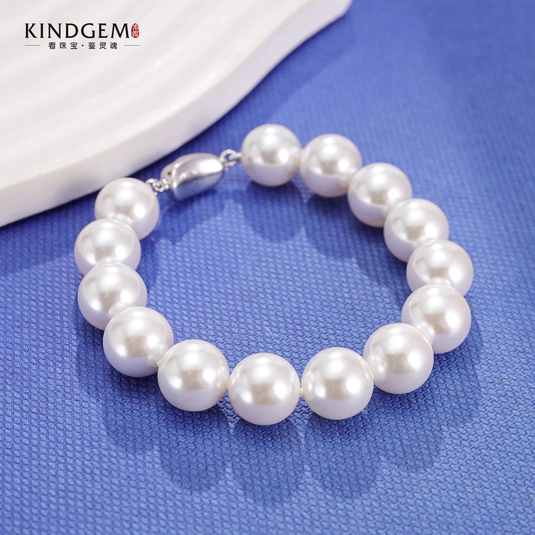 看鉴 925银手链 BO14XMXS-10461 大珠珠时尚气质百搭14mm简约手链