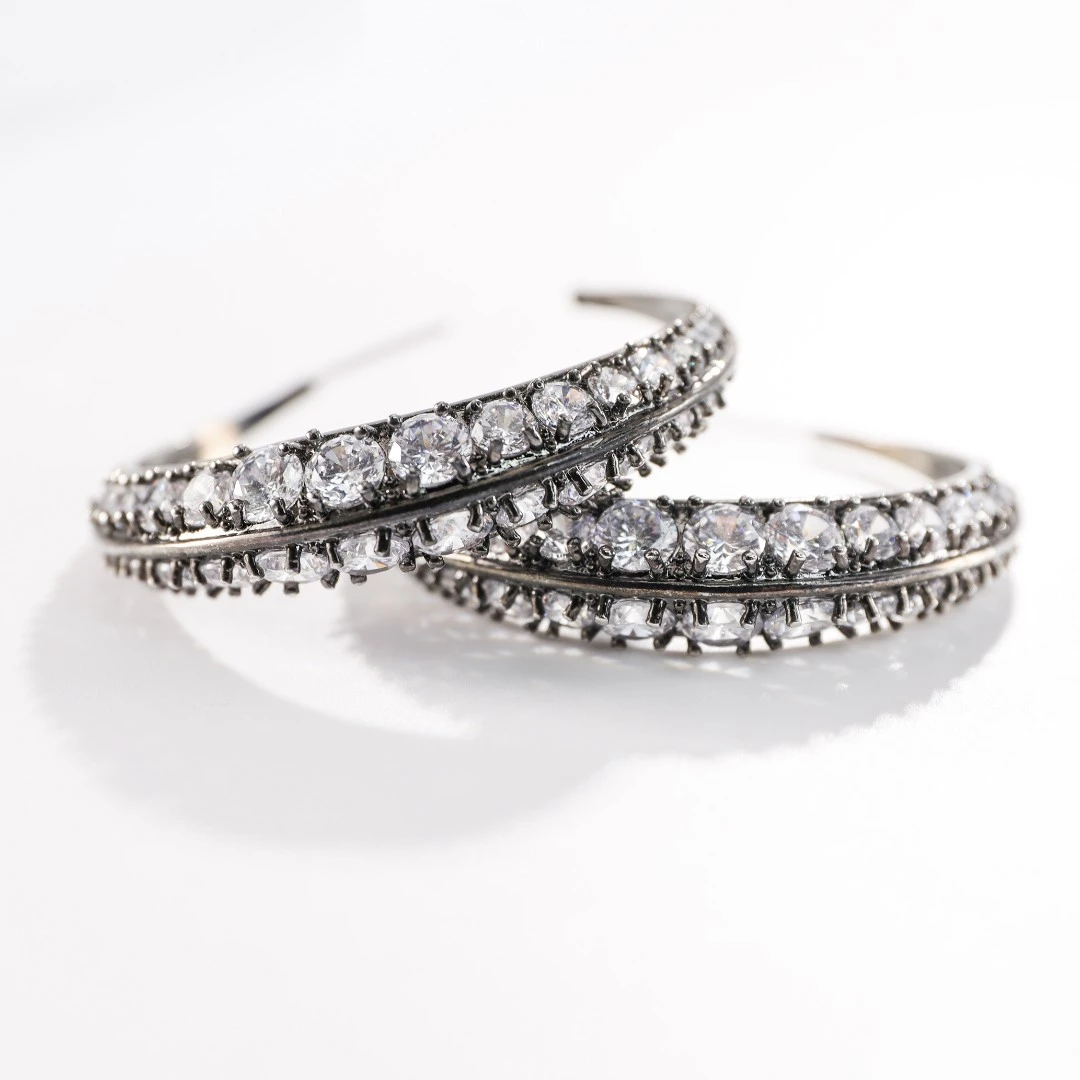 BA37XXBC-13188 下弦月LastQuarter半圆耳环