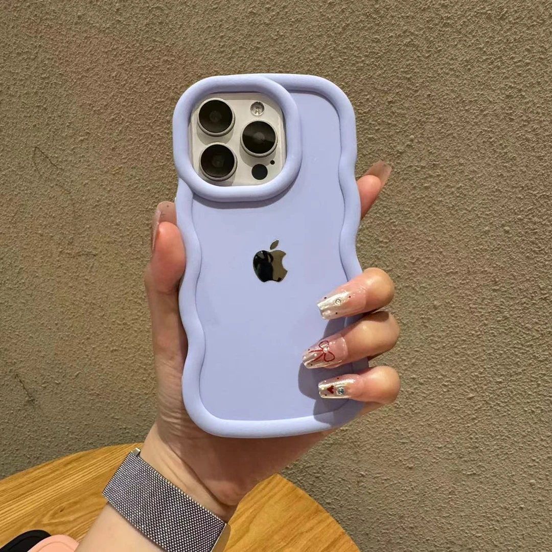 ins马卡龙波浪iphone15手机壳苹果14promax硅胶13纯色11小众12软