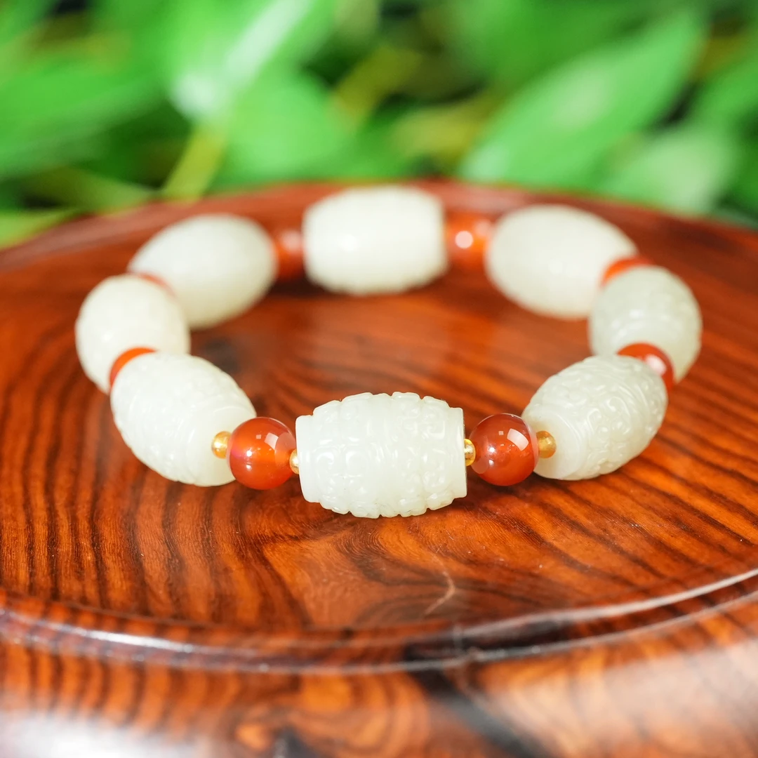 民国和田玉勾云纹手串【华豫之门】AAJJ2409070032