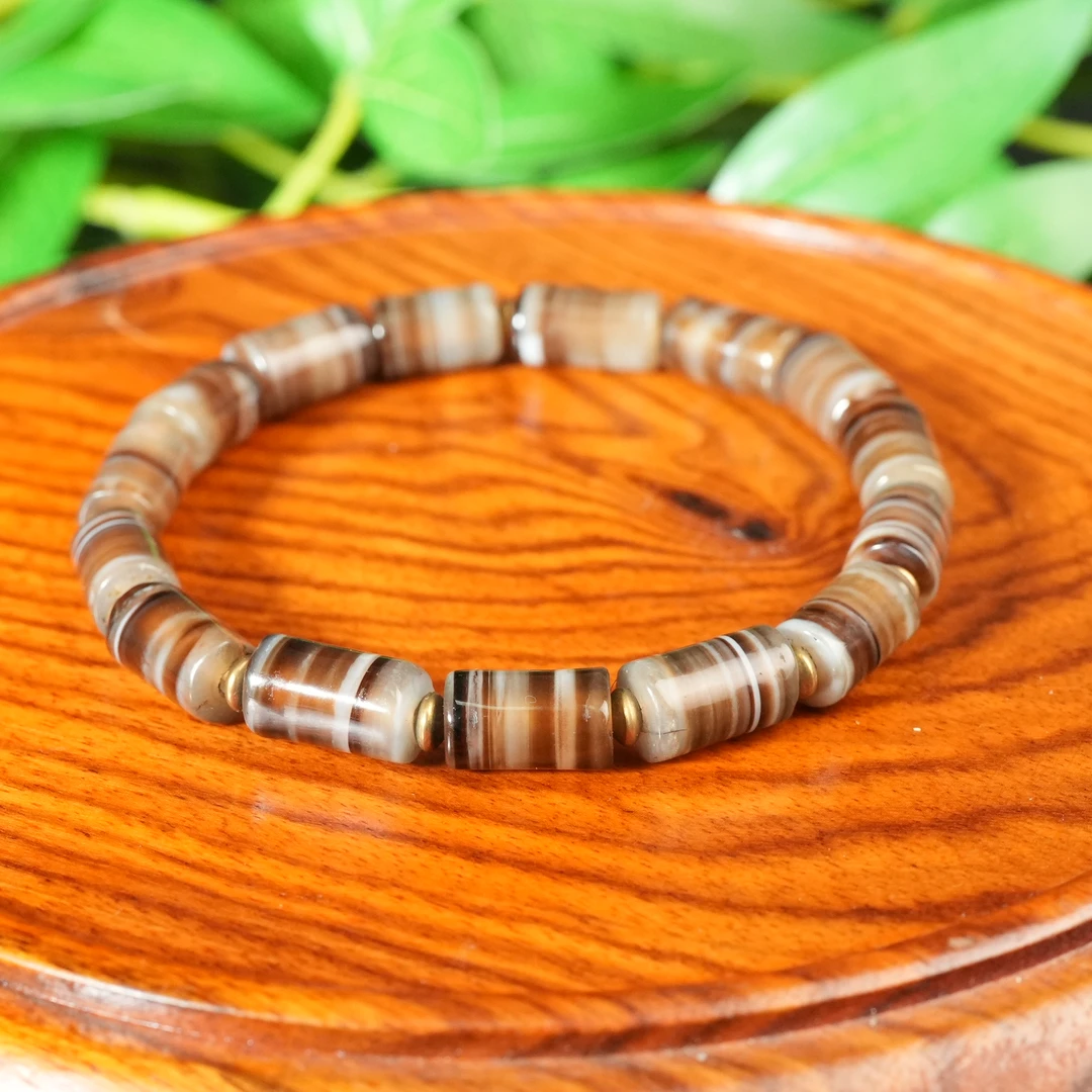 清代缠丝玛瑙桶珠手串【古珠精选】ARWJ240823006