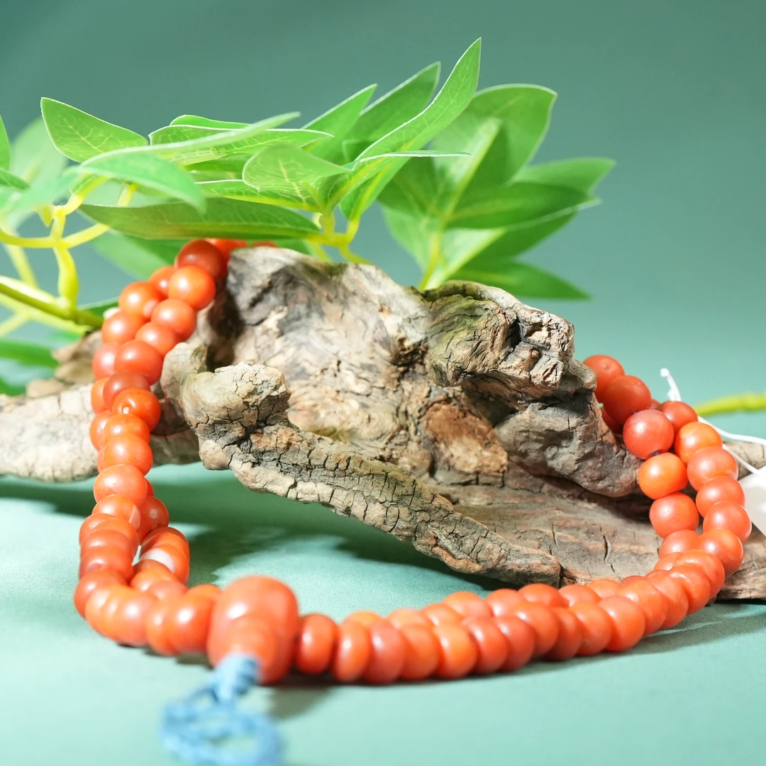 民国南红玛瑙桶型念珠【古珠精选】AAJD241019125