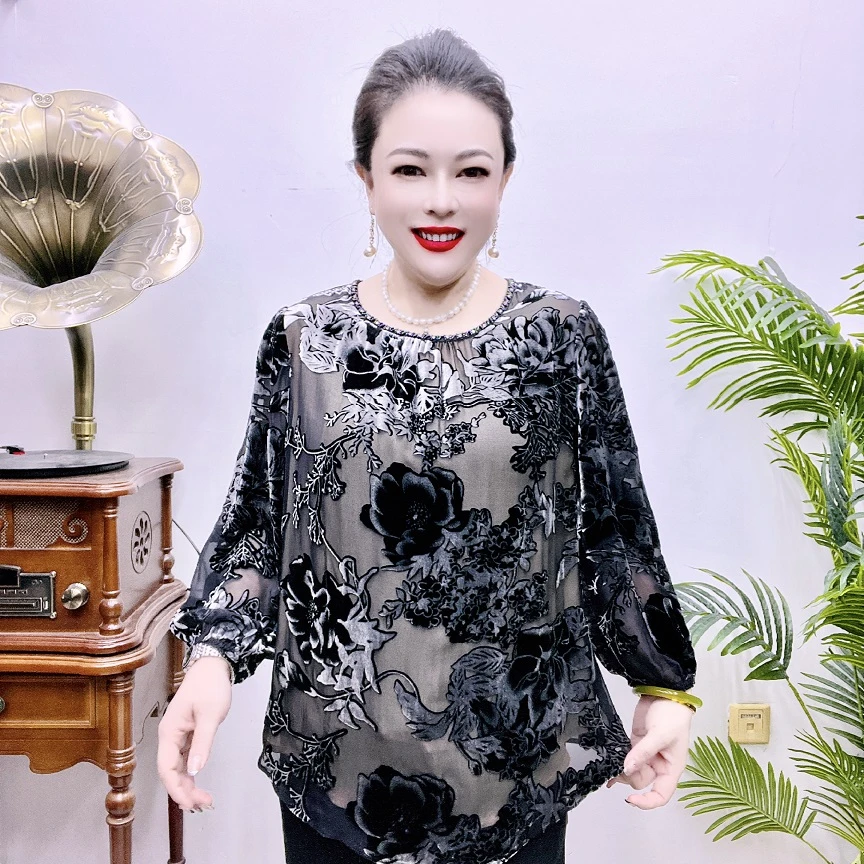 桑蚕丝小衫中老年时尚高档43A2029