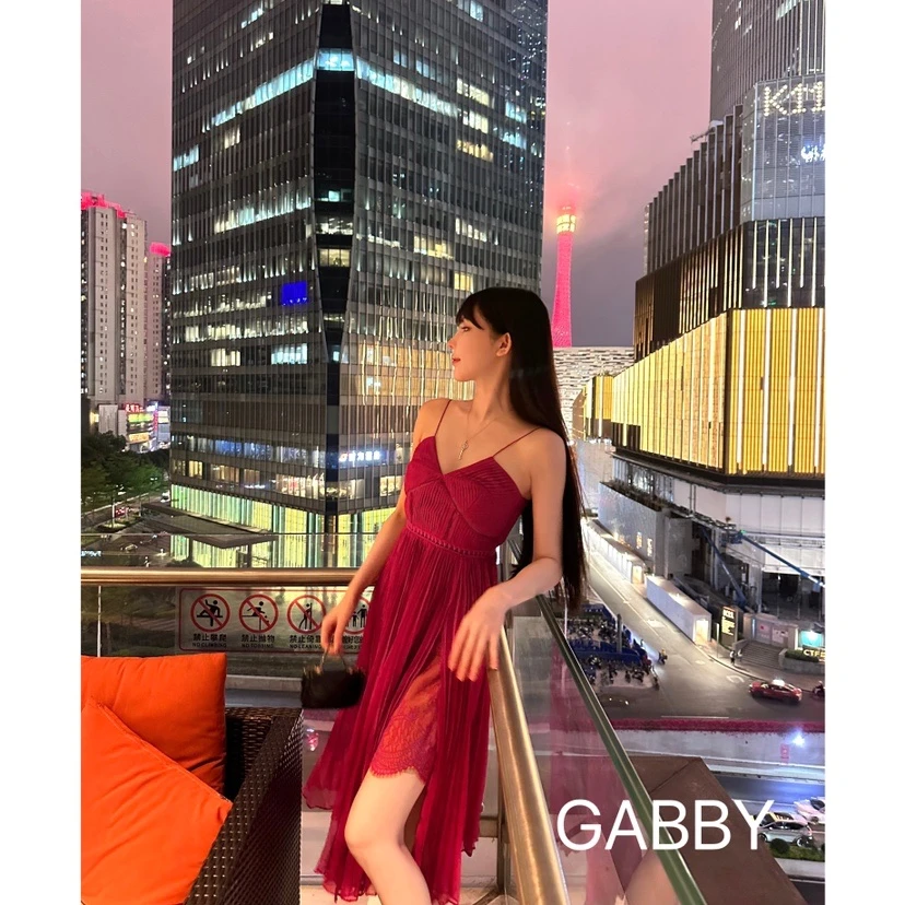 【大促秒杀款】Gabby仙女裙中长款气质性感吊带裙连衣裙A2425