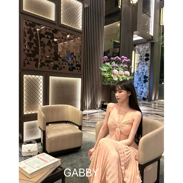 【大促秒杀款】Gabby  仙女裙无袖立体褶皱宽松中长款连衣裙 L052