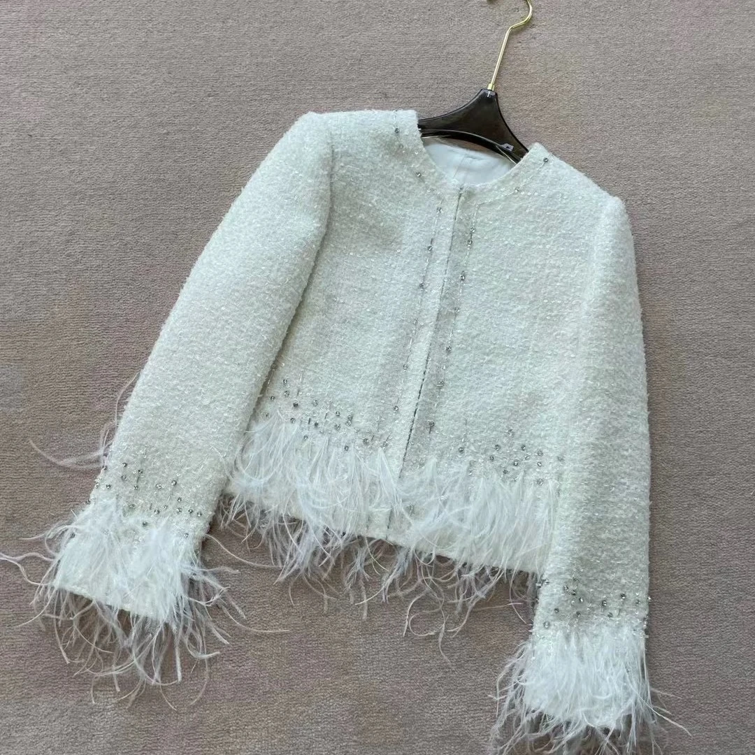 GABBY 羽毛短款外套AA11