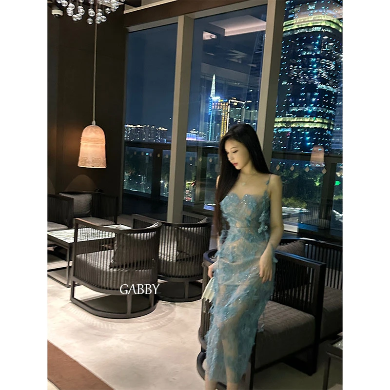 【大促秒杀款】GABBY 蕾丝重工花边显瘦遮肉气质连衣裙法式宴会L194