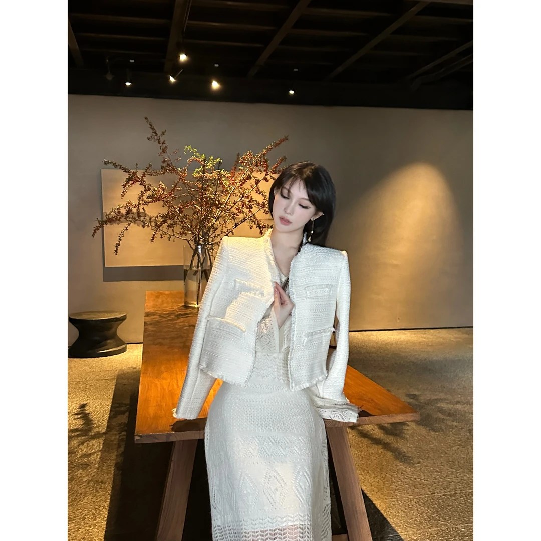 【大促秒杀款】GABBY轻奢名媛净版小香外套百搭短款连衣裙短外A2443