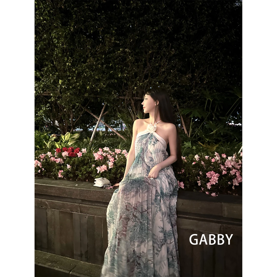 【大促秒杀款】Gabby  春天仙女裙立体褶皱宽松中长气质连衣裙A2421